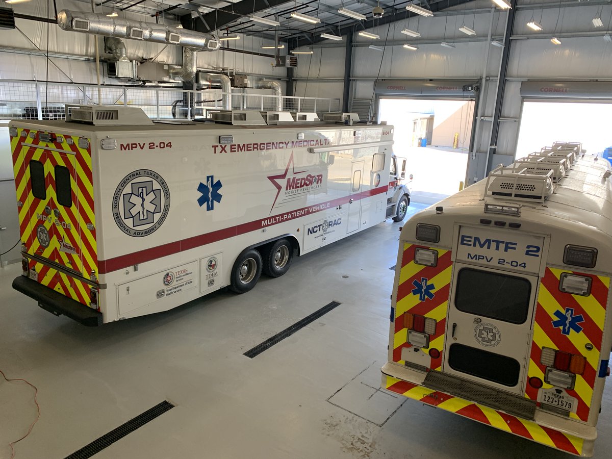 MedStarEMSInfo's tweet photo. 1 year to the day that we deployed our AMBUS to the I-35W tragedy, we just took delivery of our new AMBUS 2.0. 22 patient capacity + ability to be a mobile clinic (5 A/C units!). @NCTTRAC @TDEM @TXEMTF @TexasDSHS https://t.co/r4ew3yIedF