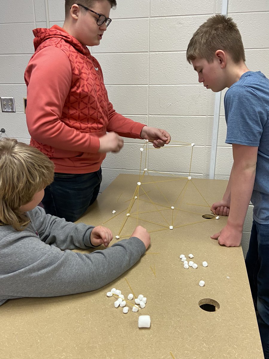 lkeethteach's tweet photo. Team building challenge on who can build the highest tower using marshmallows and spaghetti. @LRMSWildcats https://t.co/2vpH2KFvkw
