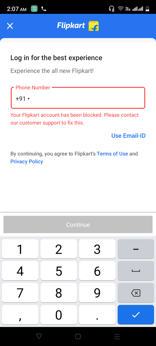 avishek248's tweet photo. @flipkartsupport It's coming as blocked. https://t.co/S3Za8YdUrl