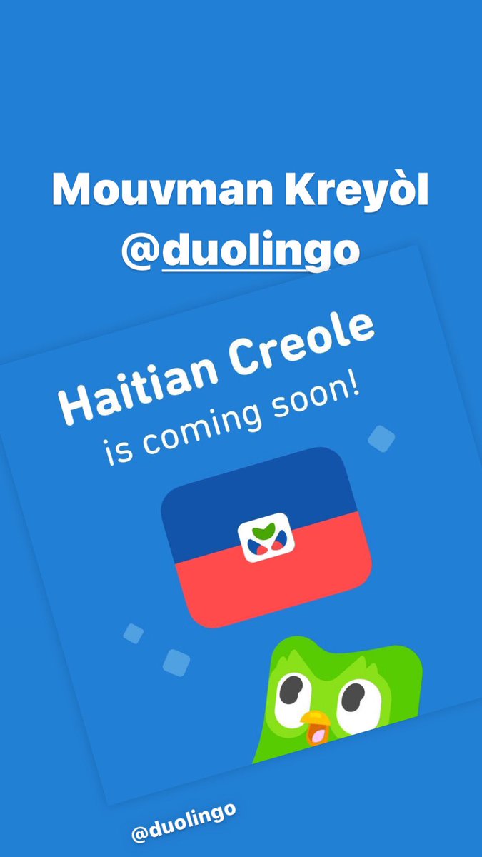 MITHaiti's tweet photo. Mouvman kreyòl la ap vale teren : Repost • @duolingo • What's that sound?

Could it be... a new course hatching? 🐣

The answer is "wi" – because Haitian Creole for English speakers is coming soon!

Sign up https://t.co/q5Dh4GyFNa
@voakreyol @LoopHaiti @Ayibopost @nouvelliste https://t.co/xWEwmHmE8J