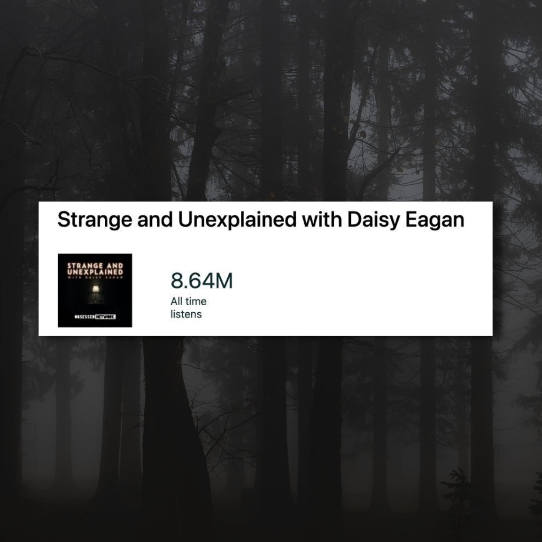 ObsessedNet's tweet photo. You guys!!! @snupod with @DaisyEagan has hit over 8.64 MILLION all-time listens. We could not have reached that milestone without all of you incredible #ObsessedNetwork followers. Thank you for keeping things #strange with us! https://t.co/WvaqmS2ibz