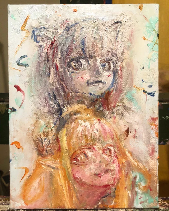 #絵かゆ #みかじ絵 
同じ向き仲良し 