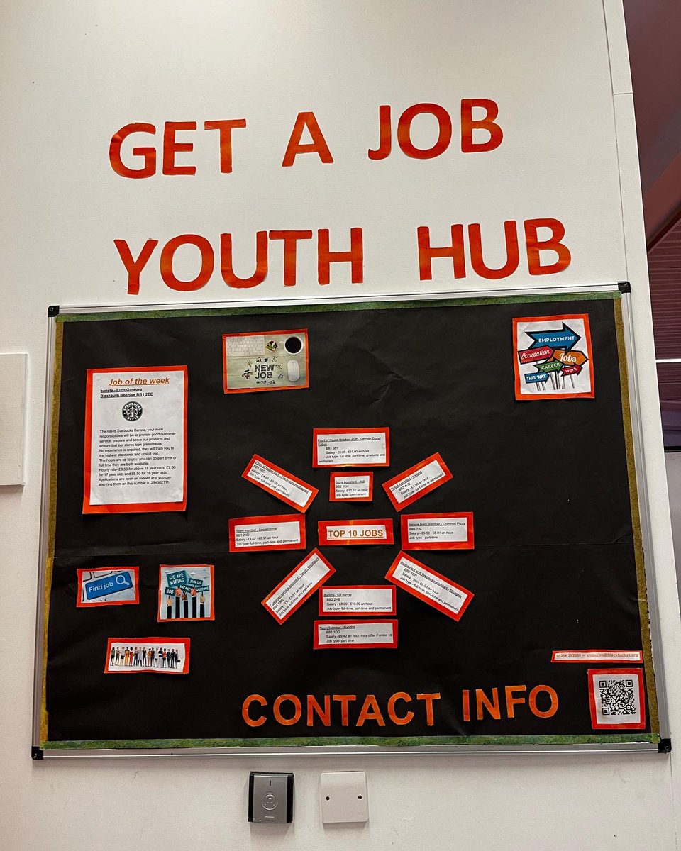 BDYouthZone's tweet photo. Our placement students from @bbcollege &amp; St Christopher’s COE High School have been working closely with our Youth Hub team to produce a “Get A Job”  board with different jobs around BwD for YP. Well done girls!👏🧡 

 #WorkExperience #YouthHub #TheJourneyStartsHere #Jobs https://t.co/RjMTT5zcs2