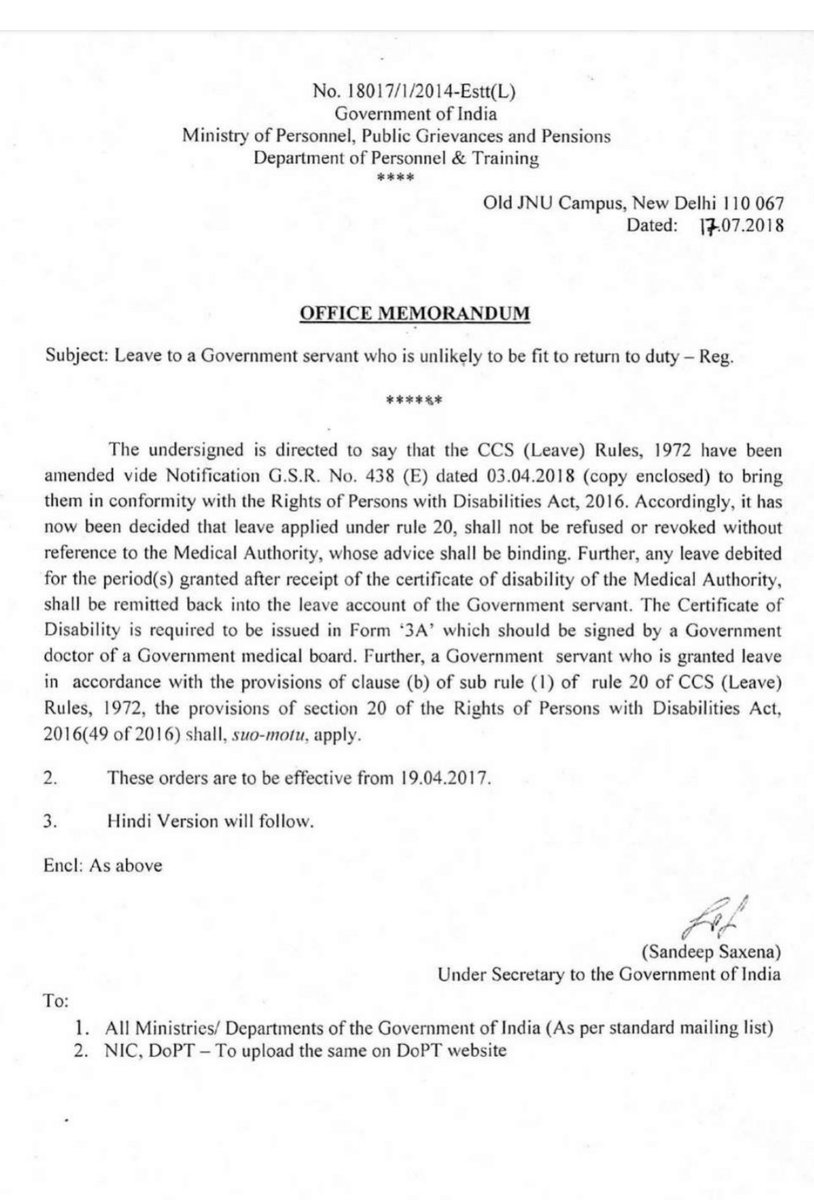 <a href="/DFS_India/">DFS</a> <a href="/socialpwds/">Divyang Empowerment</a> <a href="/MSJEGOI/">Ministry of Social Justice & Empowerment, GOI</a> this is breach of #FundamentalRights of #Equality to #PwDs by selectively offering these provisions only to #PwDs of #government #dept and denying the same to PwDs of #govt run #PSU #insurance companies, #unfair #unjust <a href="/PMOIndia/">PMO India</a> <a href="/rashtrapatibhvn/">President of India</a>
