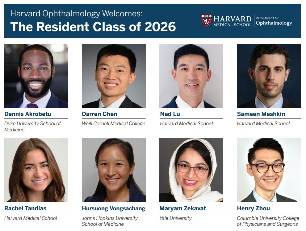 Welcome to Harvard Ophthalmology, Class of 2026! Congratulations to our matched residents. We can't wait for you to join us in July!  #Match2022