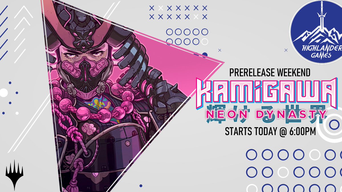 Don't miss the kickoff to our Magic the Gathering Prerelease Weekend! Our event for Kamigawa: Neon Dynasty starts tonight at 6pm! 

Tickets are available in-store and online-- grab yours now!⬇
tinyurl.com/KNDprerelease

[ #mtg #mtgtcg #magictcg #tcgdundee #highlandergamesdundee ]
