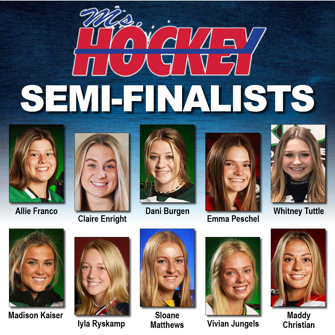 LetsPlay_Hockey's tweet image. The top 10 semifinalists for the coveted Ms. Hockey Award have been announced. A great crop of young players chosen from a great crop of senior talent in this year's 2022 class. Congrats to the players and their programs. Five finalists released Feb. 18.
stateofhockey.com/news_article/s…