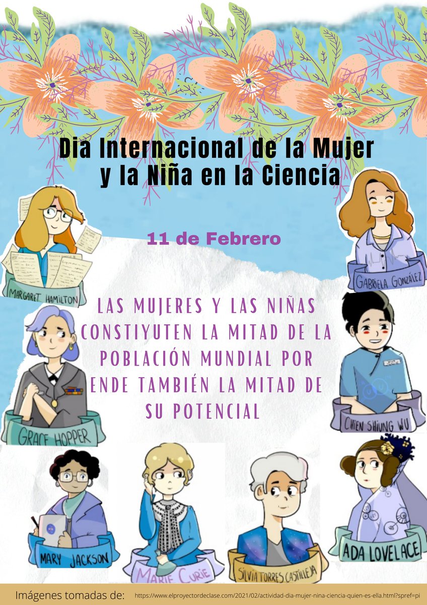 #11F | ¡Feliz día de la mujer y la niña en la ciencia! Muchas gracias a todas las científicas por ser un ejemplo para la sociedad, contribuir a la visibilidad e inspirar a miles de niñas a cumplir sus sueños. <a href="/CientificasEC/">👩🏽‍🎓CientíficasEcuador🇪🇨</a> 

Póster de <a href="/Gianneela/">Giane</a> estudiante de  <a href="/utmach1969/">UTMACH</a>