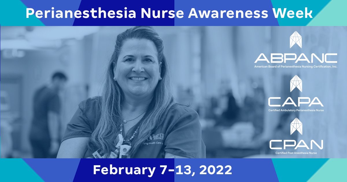 abpanc's tweet photo. Today is the final day of #PANAW! Not ready to end the celebrations? There are still 2 more days to apply for prestigious ABPANC awards recognizing your units, components and team members: https://t.co/ryAn06ncVi

#Nursing #RN #Perianesthesia #CPAN #CAPA  #PACU https://t.co/dLXCVTPAGo