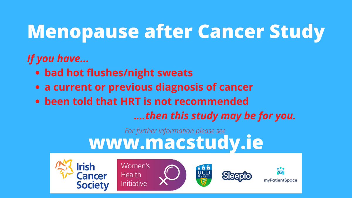 Menopause after Cancer Study (@menoaftercancer) on Twitter photo ✨Delighted to see this review by <a href="/DonohoeFionan/">Fionán Donohoe</a> and colleagues about using HRT after a cancer diagnosis in Ireland published in the Irish Journal of Medical Science: link.springer.com/article/10.100…✨
📢Still time to join our study - check out MACStudy.ie ⏰⏰⏰ ✨Delighted to see this review by <a href="/DonohoeFionan/">Fionán Donohoe</a> and colleagues about using HRT after a cancer diagnosis in Ireland published in the Irish Journal of Medical Science: link.springer.com/article/10.100…✨
📢Still time to join our study - check out MACStudy.ie ⏰⏰⏰