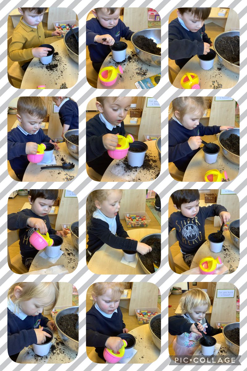 BarntonMissG's tweet photo. Scoop, pop and water! Today we planted sunflower seeds, the children decided what they need to help them grow into big strong sunflowers 🌻 We spoke about what makes us happy and who helps us grow in to kind strong people #MentalHealthAwareness @BarntonMrsL @BarntonMrsJR https://t.co/L6iMFoOREN