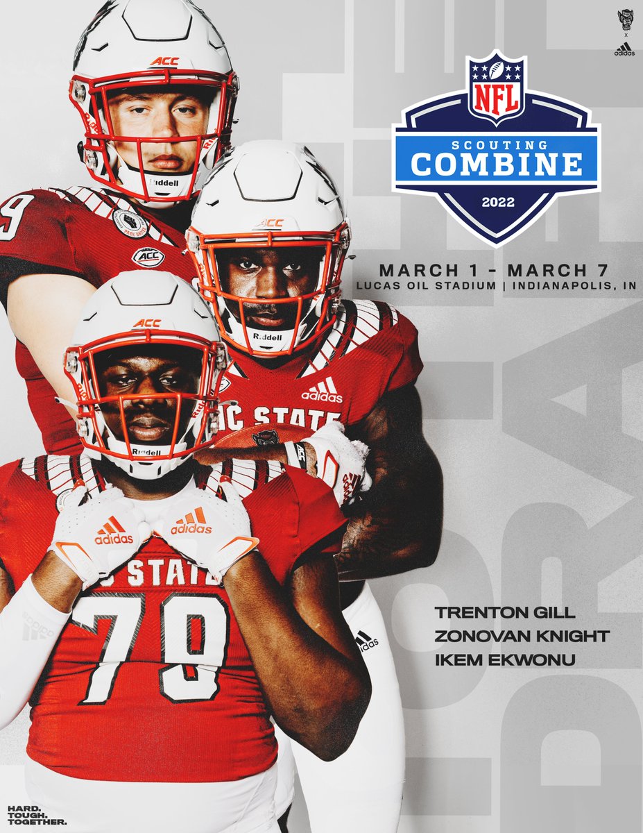 PackFootball's tweet photo. Raleigh ➡️ Indy ➡️ #NFL 

Future #PackPros @gill_trenton @knight_zonovan @BigIck79 are headed to the NFL Combine!

#HTT https://t.co/Ah9x0e6TFW