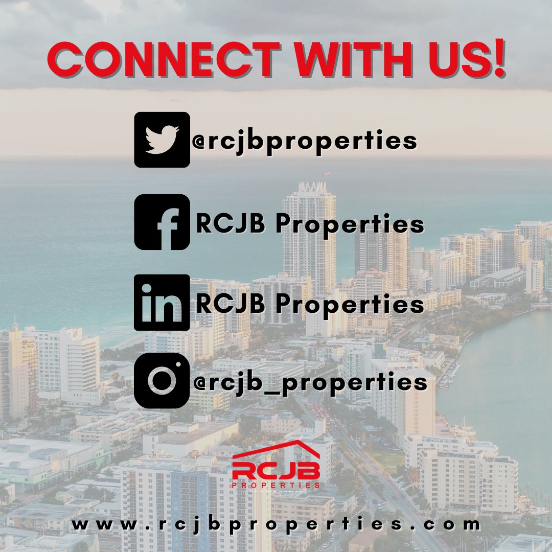 Connect with us!💻📲

#rcjb #rcjbproperties #investmentproperty #realestate #realestategoals #miami #florida #house #home #apartment #information #bienesraices #florida #credit #fixandflip #fixandfliprealestate #tips