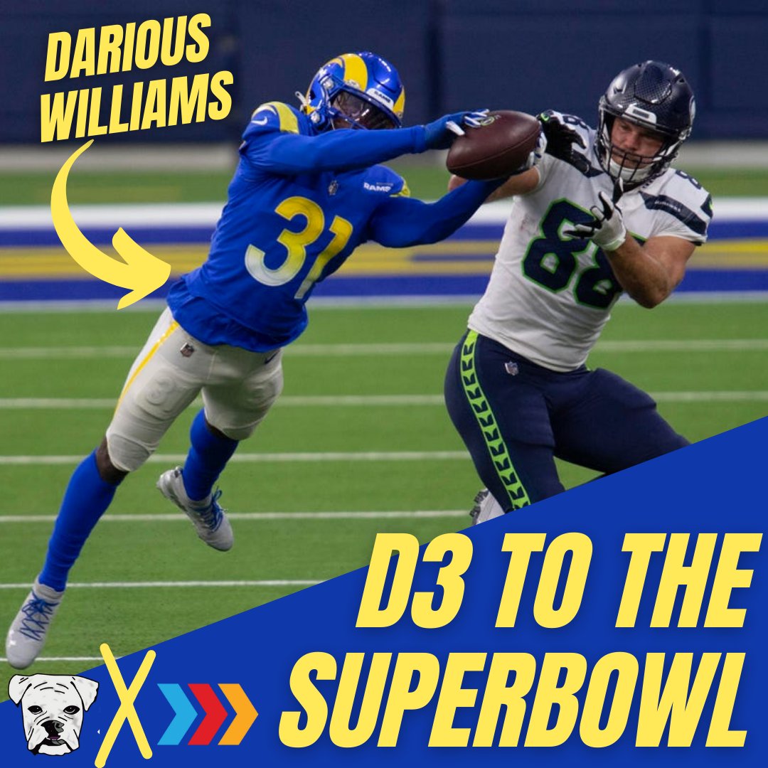 From D3 Student-Athlete to Super Bowl Starter.

The improbable journey of Darious Williams  🧵👇