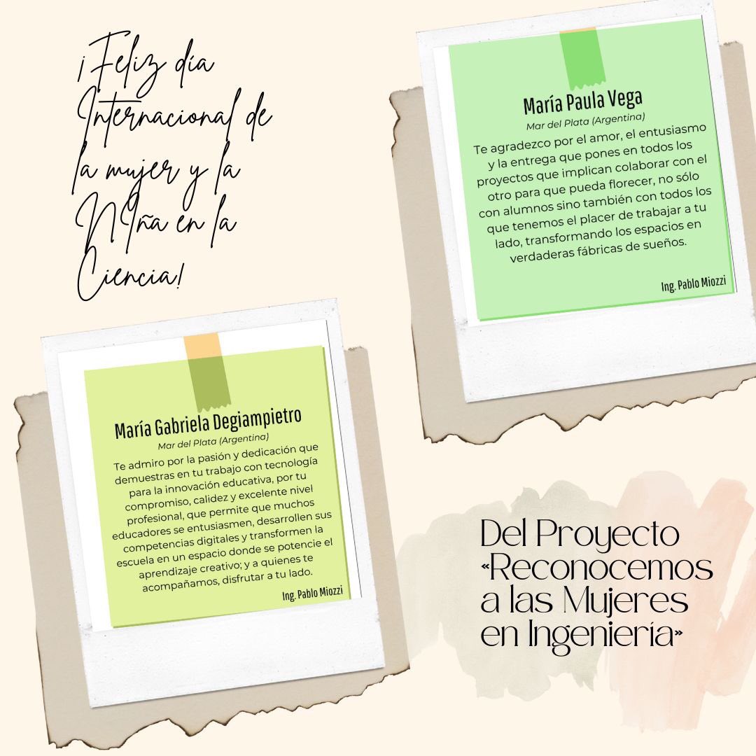 ¡ 𝗙𝗲𝗹𝗶𝘇 𝗗𝗶́𝗮 𝗜𝗻𝘁𝗲𝗿𝗻𝗮𝗰𝗶𝗼𝗻𝗮𝗹 𝗱𝗲 𝗹𝗮 𝗠𝘂𝗷𝗲𝗿 𝘆 𝗹𝗮 𝗡𝗶𝗻̃𝗮 𝗲𝗻 𝗹𝗮 𝗖𝗶𝗲𝗻𝗰𝗶𝗮 !

Tengo la dicha de trabajar con grandes mujeres, amigas

A ellas gracias.Y a <a href="/FIUFASTA/">Ingeniería UFASTA</a> x 
«𝗥𝗲𝗰𝗼𝗻𝗼𝗰𝗲𝗺𝗼𝘀 𝗮 𝗹𝗮𝘀 𝗠𝘂𝗷𝗲𝗿𝗲𝘀 𝗲𝗻 𝗜𝗻𝗴𝗲𝗻𝗶𝗲𝗿𝗶́𝗮»