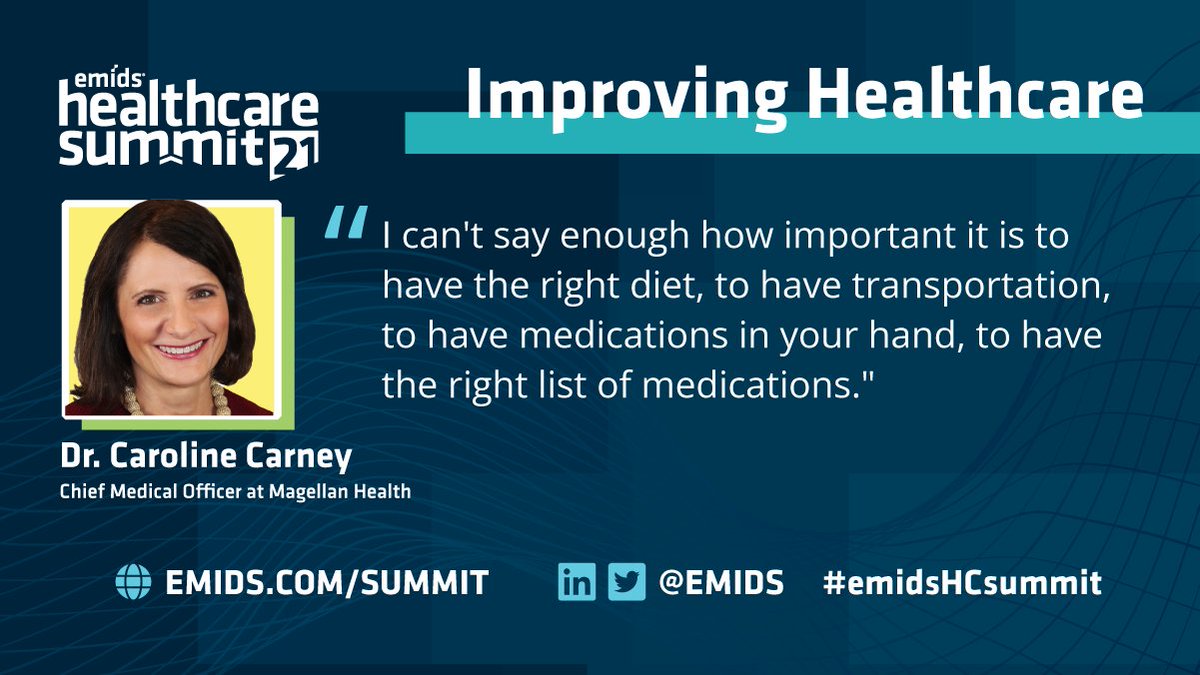 emids's tweet photo. Chief Medical Officer at @MagellanHealth, Dr. Caroline Carney, notes that delivering care involves recognizing barriers that prevent an individual form leading a healthy life.
#emidsHCSummit #experiencepartnership #healthcare #emids #healthcaresummit #SDOH https://t.co/Fpcn2DMkIc