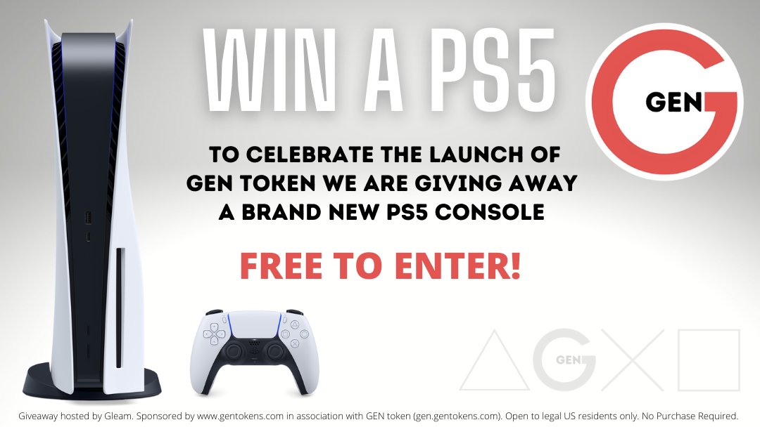 GEN_GenTokens's tweet image. Win a PS5!  To celebrate the launch of GEN we are giving away a PS5 Console to one lucky winner! 

FREE TO ENTER! 

Buy GEN to Boost your chances of winning daily!

gleam.io/yJ76g/win-a-ps…