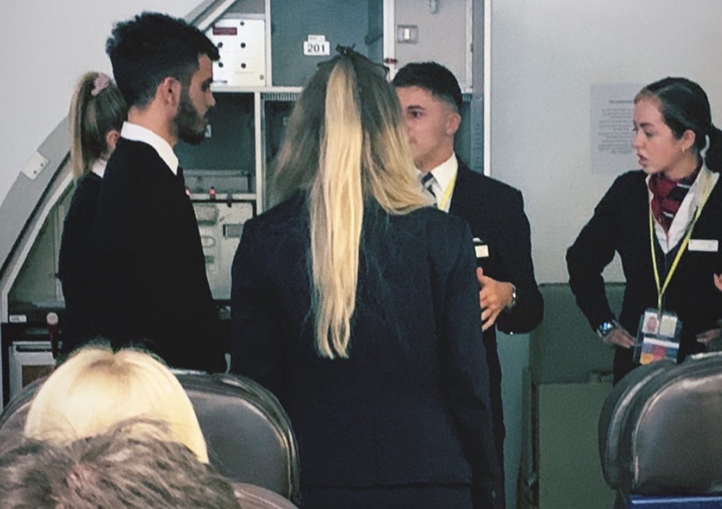 This week we were lucky enough to have some British Airways cabin crew working with our students during their planned and un planned emergency evacuations. Our ex students who are now working as crew provided some expert advice. @srcinfo