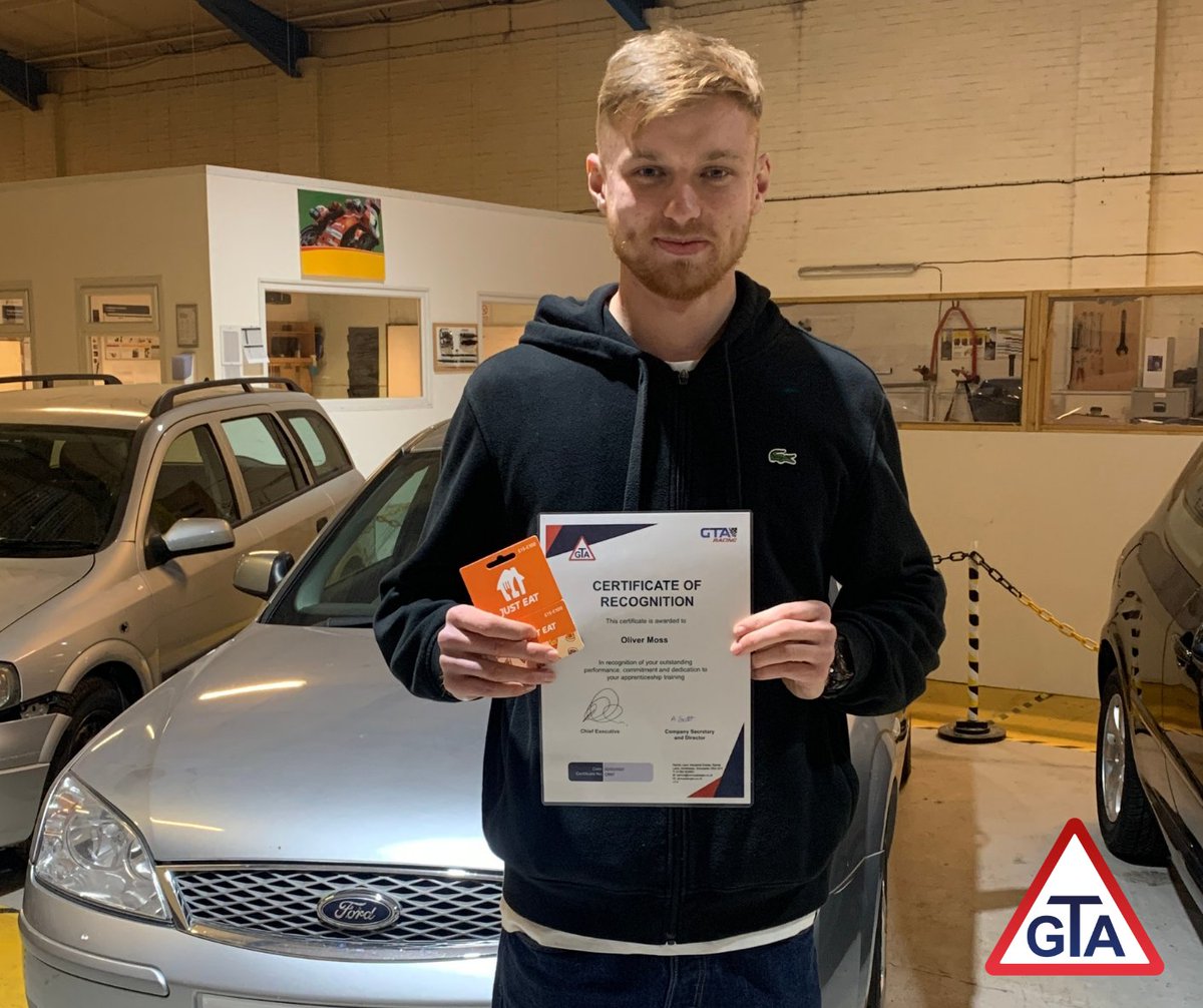 GTA_apprentice's tweet image. Our final learner of National Apprenticeship week receiving a Certificate of Recognition is:
Oliver Moss - Light Vehicle Level 3
He has been on the course for one year, yet has managed to accelerate through two years worth of work, whilst being a great peer mentor in class.