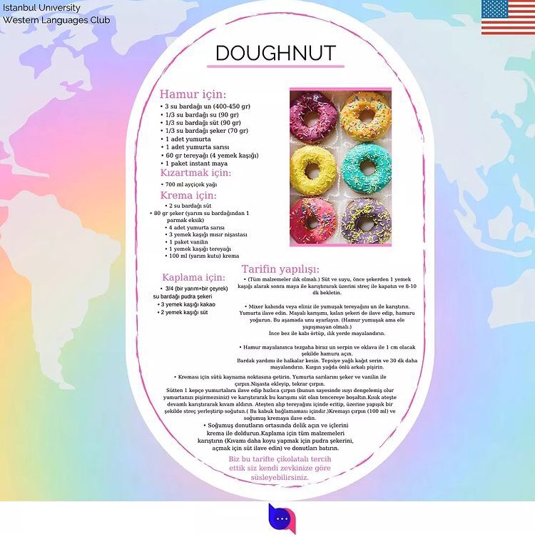 iubatidilleri's tweet photo. Serimize Amerikan tatlısı renkli donutlar ile devam ediyoruz! ✨
Denemek isteyenlere şimdiden afiyet olsun. 🍩
#doghnuts https://t.co/fCVEubOICf