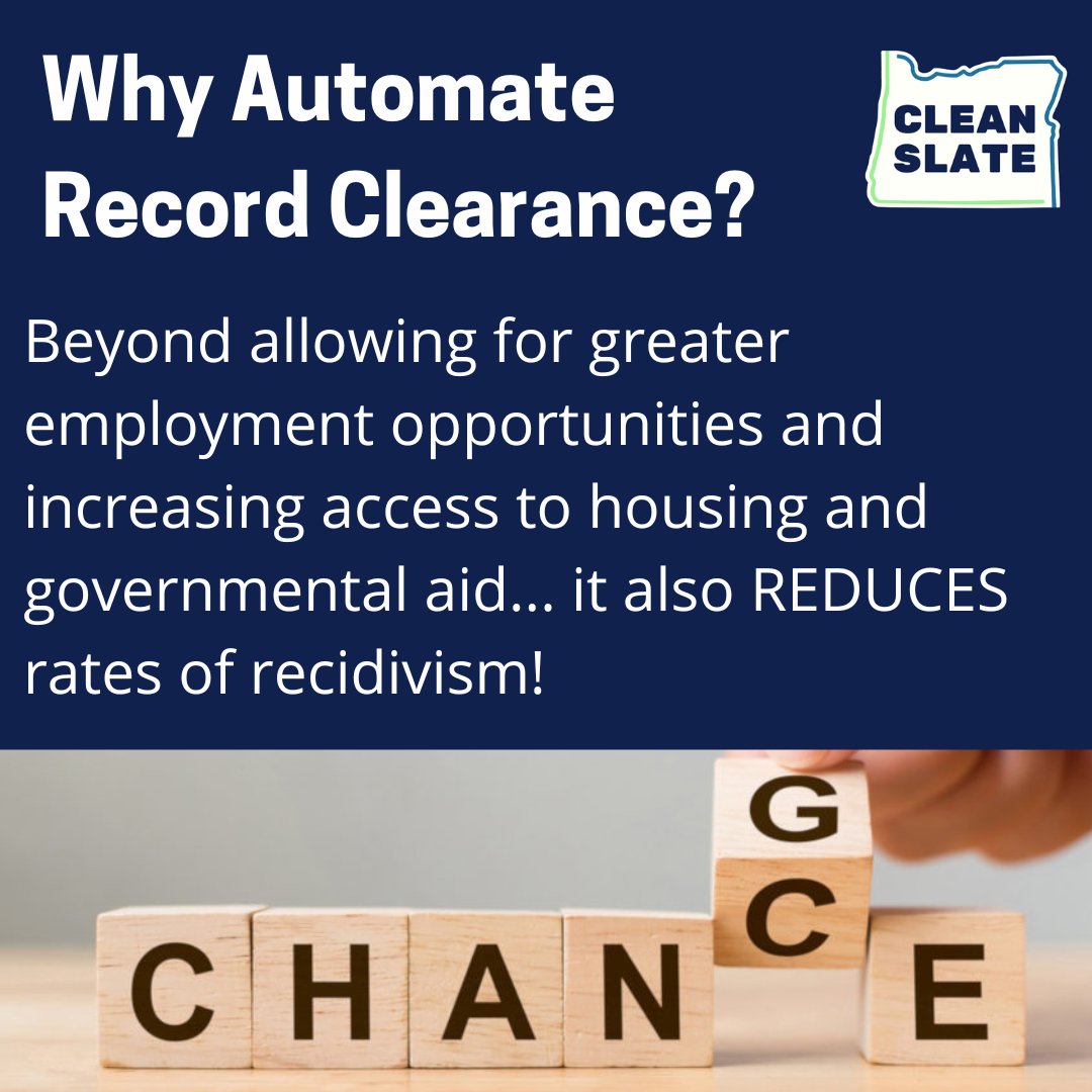 CleanSlateOR's tweet photo. Why Automate Record Clearance? #CleanSlateOregon https://t.co/qsvfx7x4ns