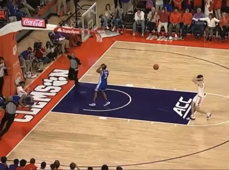 Design2pt0's tweet photo. @SportsCenter Both Duke and Clemson players trailing the play react the same way. https://t.co/uzWLwoPXl7