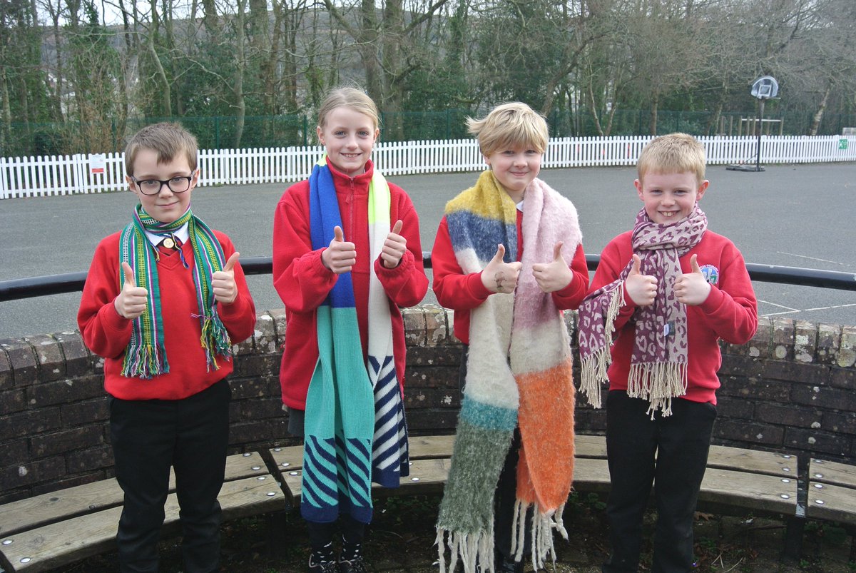 #okehamptonprimaryschool have marked the end of Children's Mental Health Week today with some wonderful scarves!