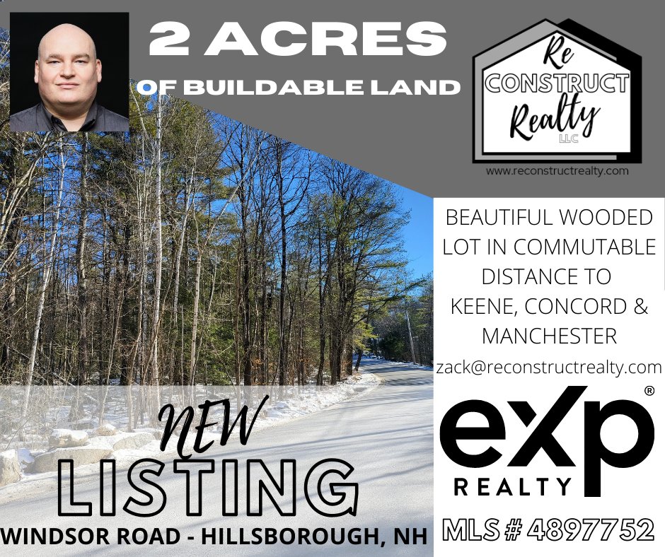 ZackLeRoy_RE's tweet photo. NEW LISTING ALERT:
2 Acre Building Lot
Windsor Rd, Hillsborough, NH
zack@reconstructrealty.com
for additional info
$69,500
@exprealty #thekatebarryteam
#NHLand https://t.co/OXUnbnRmCT