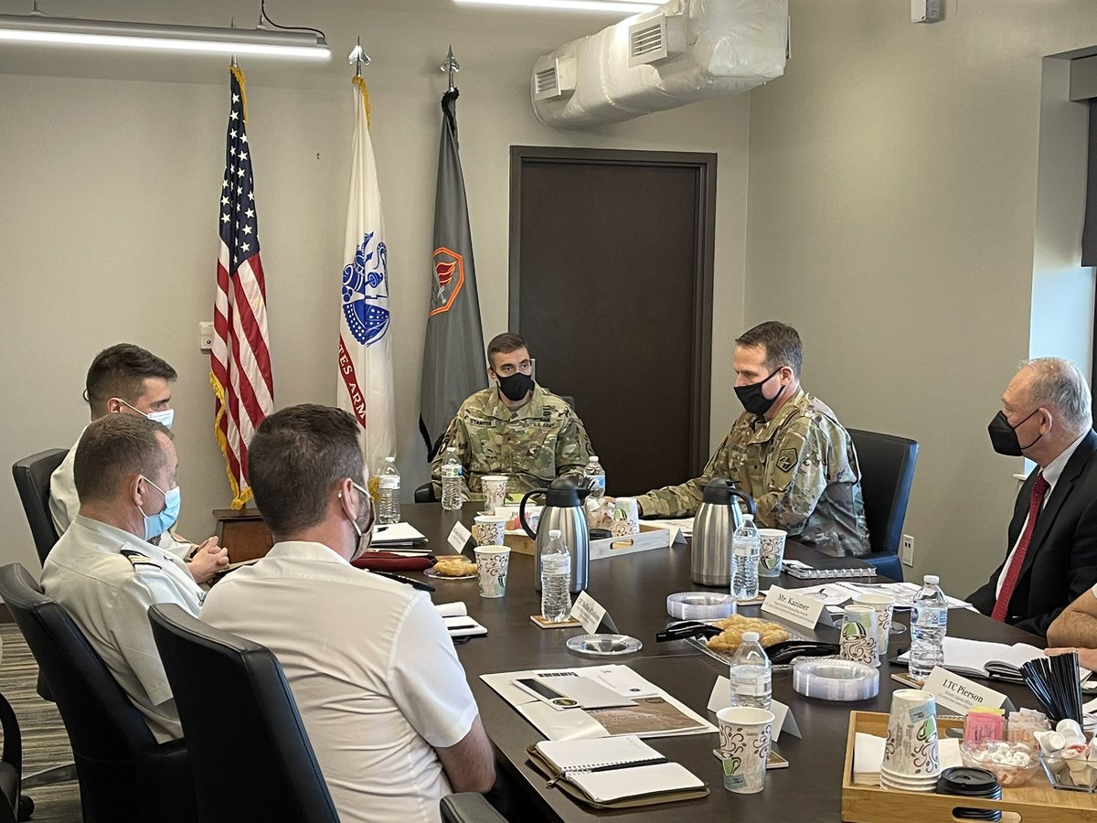 Army_Cyber_CoE's tweet photo. Great #FridayMorning meeting w/BG de Montenon and team from France’s Cyber Command #COMCYBER! Look forward to strengthening our #partnership as we develop the institutional foundation necessary to enhance operations. @ARCYBER @PaulFunk2 @TradocDCG @ArmyChiefCyber @Signal_School https://t.co/Op7TTse7Ol