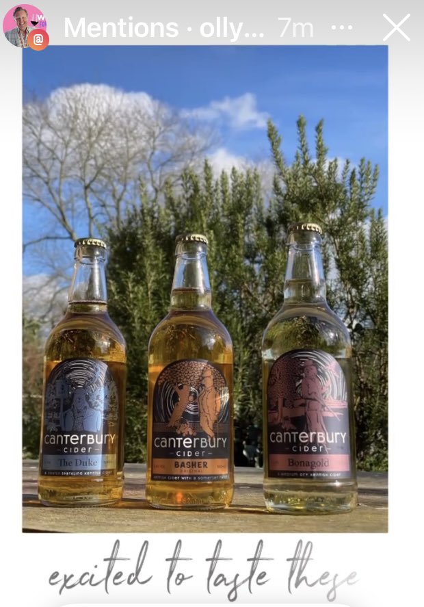 We are so excited that Olly Smith from @SaturdayKitchen will be tasting our #cider #shoplocal #traditionalcider @ProducedinKent #kentcider #farmers if you’d like to grab a few bottles as well find us @WyeFarmersMkt or at the Farm in Bilting. Online Canterburycider.Co.uk