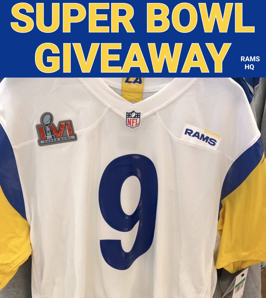 🏆 Los Angeles Rams Super Bowl Giveaway 🏆

Do you want to win a Rams #SuperBowl Throwback Jersey of your choice? 

How To Enter 👇

- Follow @LARAMSHQ 
- Retweet Giveaway 

We will select one lucky Rams follower once we hit 2.5K followers 🥳