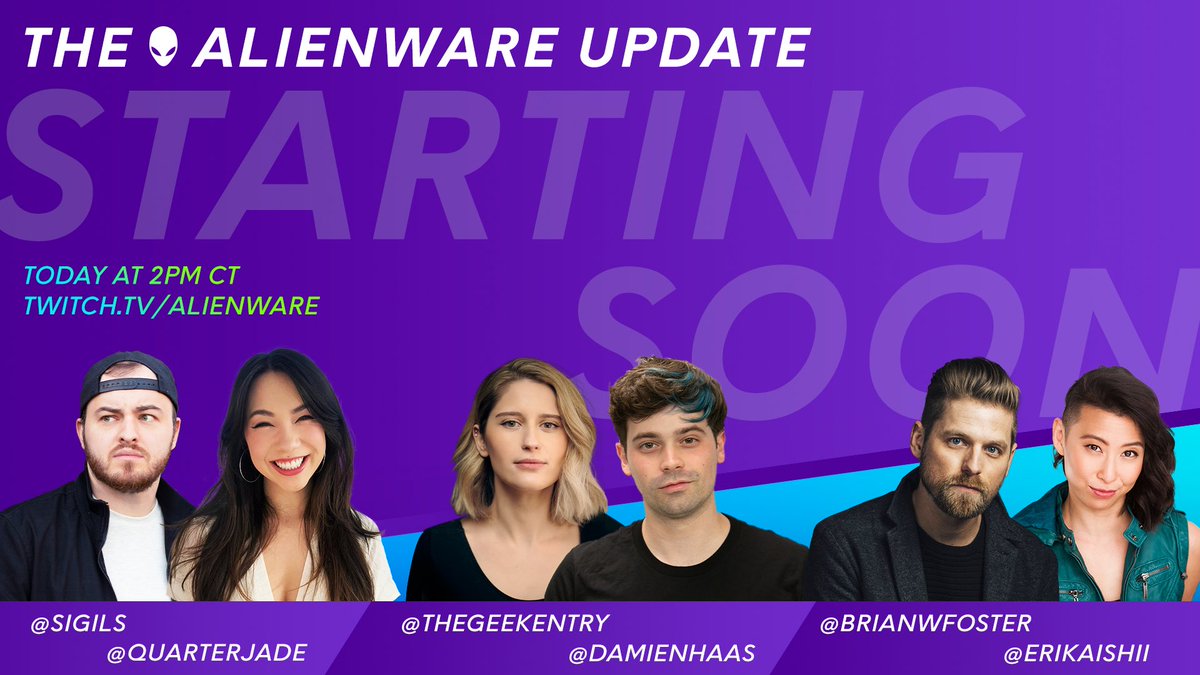 Alienware's tweet photo. Let the countdown begin! #TheAlienwareUpdate starts TODAY at 3pm ET / 12pm PT. Who’s ready?
https://t.co/Cn8lAC5TOf https://t.co/vSkstR1zjh