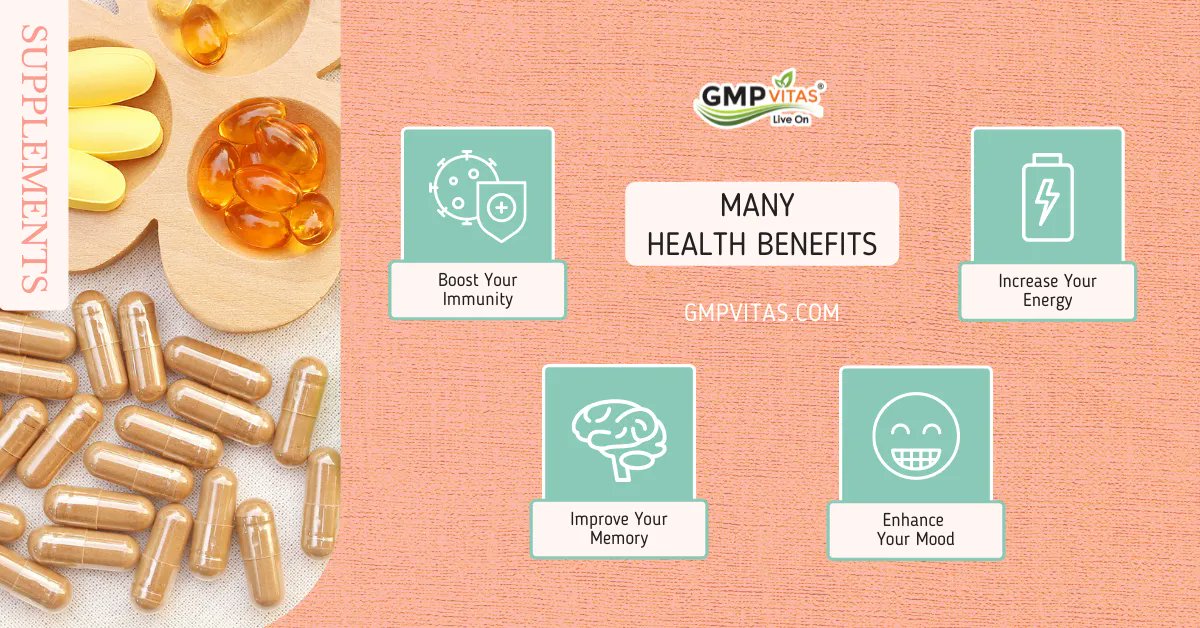 GMPVITAS's tweet photo. Supplements can help balance the [right amount of] nutrition your body is asking for. At GMP Vitas® we pride ourselves in producing high quality; all natural supplements. To learn more, visit us at https://t.co/arsowqOHqY GMP Vitas® — KNOW • BODY • BETTER™ 
#supplements https://t.co/qUuS82NXjD