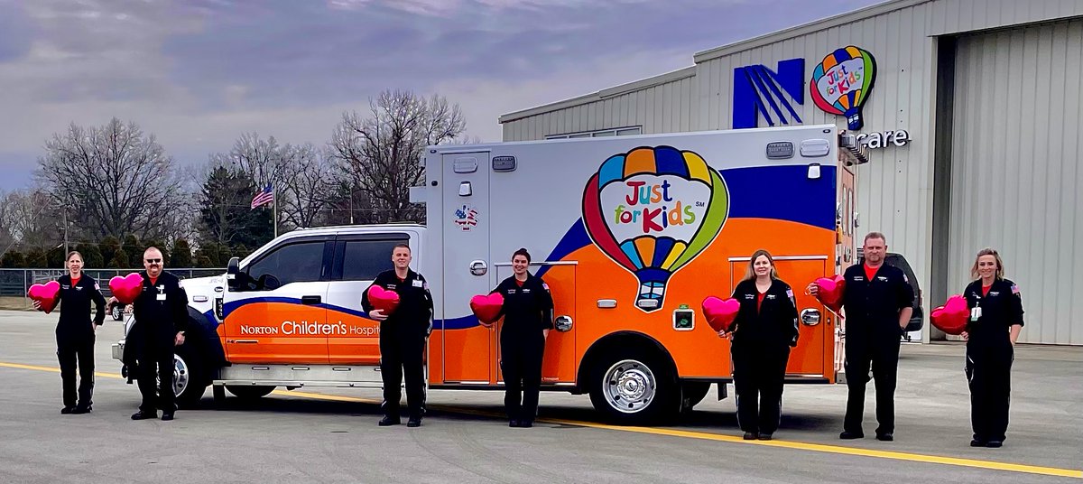 Norton_Health's tweet photo. Join the Norton Healthcare Adult Transport Team and “Just for Kids” Transport Team and wear red during #HeartMonth to raise awareness about #HeartHealth. Share why you wear red! And to learn more about your heart health visit, https://t.co/jT2M8H94FR! #wearsred #ourhearts https://t.co/gKPWKMJOww