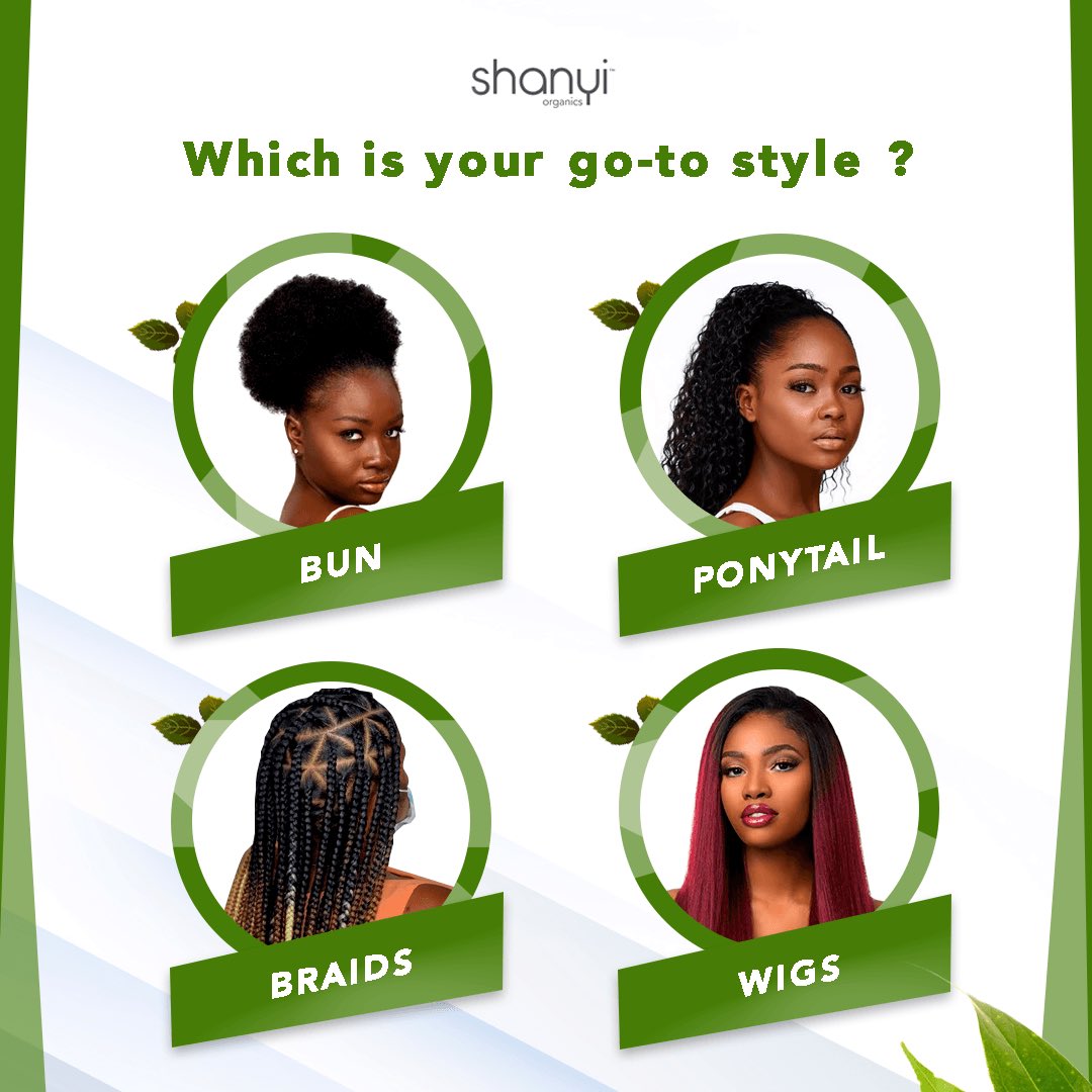 ShanyiOrganics's tweet photo. If you were to pick a go-to style amongst this 4 styles which would it be? 

Let’s get the comment section bubbly.🤭😂

#shanyiorganics #shanyitribe #gotohairstyle #naturalhairbabes #triviafriday #triviaquestions #madeinnigeriaproducts https://t.co/1Dh56xURdL