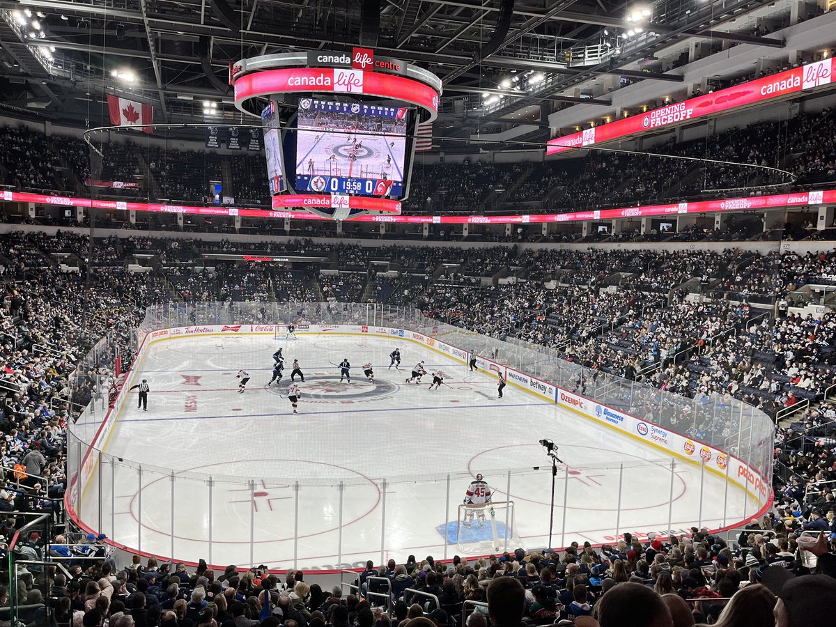 100% capacity now! Great deal for <a href="/NHLJets/">Winnipeg Jets</a> vs <a href="/SeattleKraken/">Seattle Kraken</a> Sec 213 Row 5 3 seats for $330 total #gojetsgo DM if interested