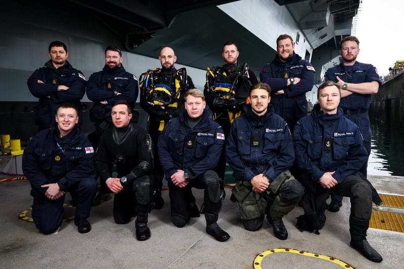 Diving & Threat Exploitation Group (@rn_dtxg) on Twitter photo Divers from Bravo Squadron have been assisting <a href="/HMSPWLS/">HMS Prince of Wales</a> with routine underwater maintenance this week. Arduous but vital work, ensuring she remains ready to protect and defend leading NATO’s Maritime High Readiness Force. #RoyalNavy #divenavy Divers from Bravo Squadron have been assisting <a href="/HMSPWLS/">HMS Prince of Wales</a> with routine underwater maintenance this week. Arduous but vital work, ensuring she remains ready to protect and defend leading NATO’s Maritime High Readiness Force. #RoyalNavy #divenavy