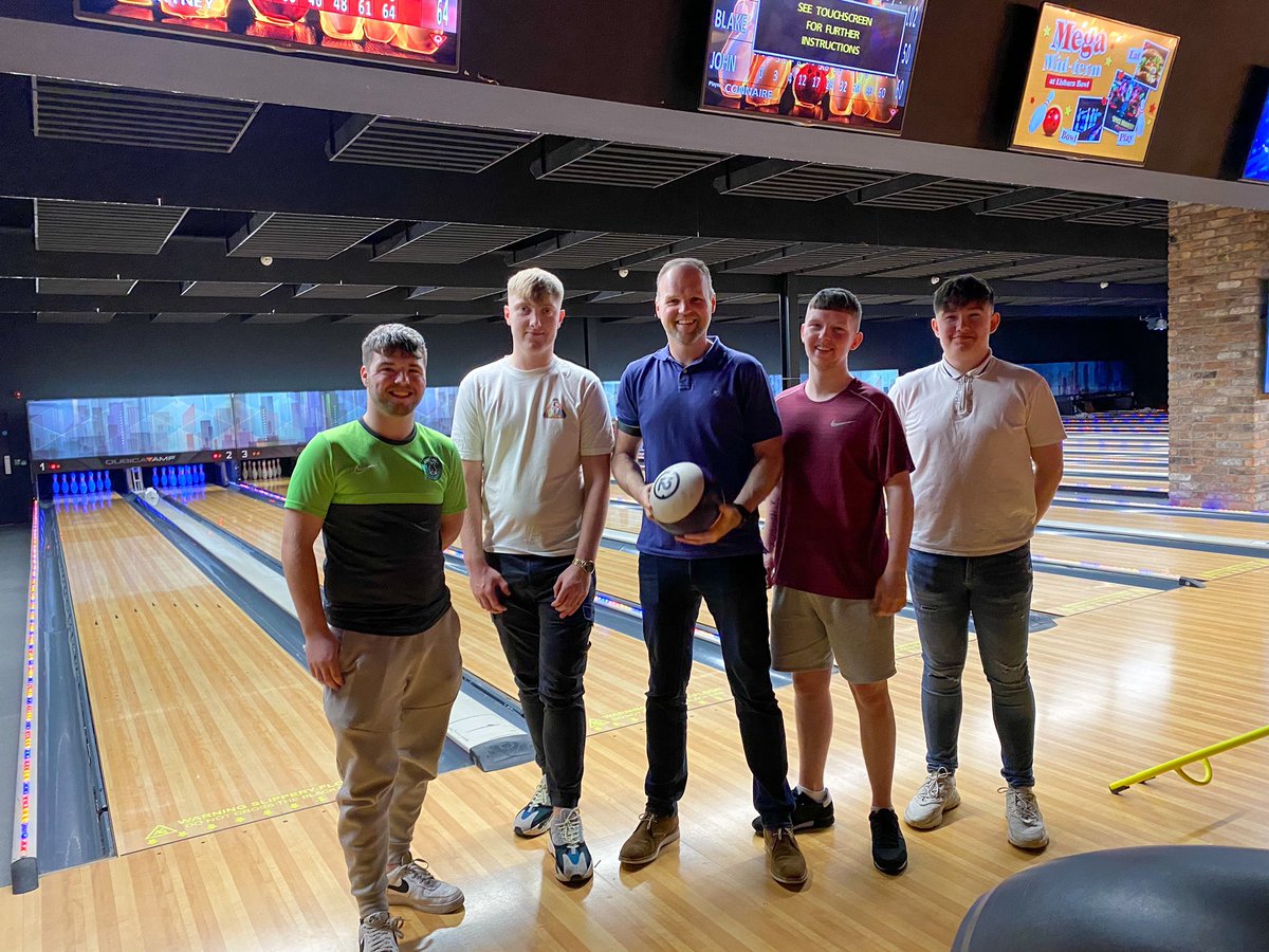 CTSWeAre's tweet photo. Some of our apprentices rounding off #NationalApprenticeshipWeek with a fun day out ๐ ๐ณ
#TeamCTS #Bowling #NIAW2022 #BuildTheFuture https://t.co/3cCEylxg4l