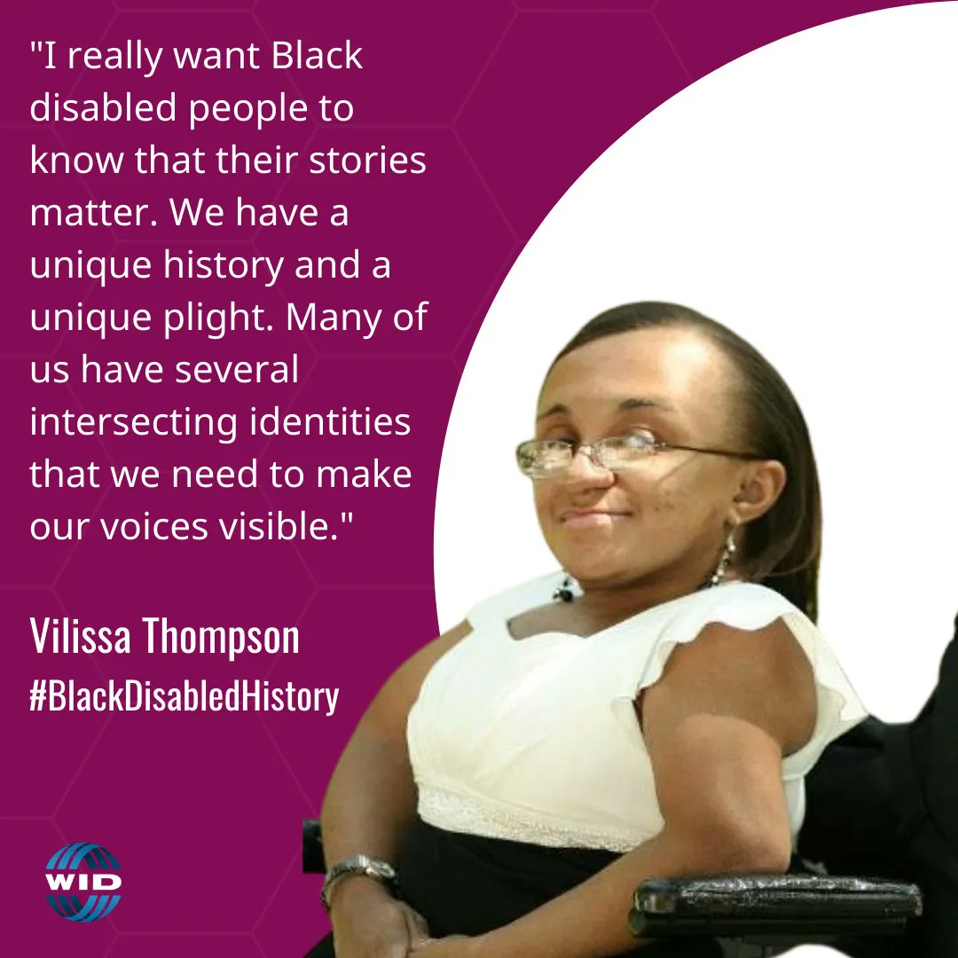 Today’s #DisabledBlackHistory honoree is disability activist Vilissa Thompson! Vilissa is the founder &amp; CEO of Ramp Your Voice!, an organization that promotes self-advocacy and strengthening empowerment among people with disabilities.