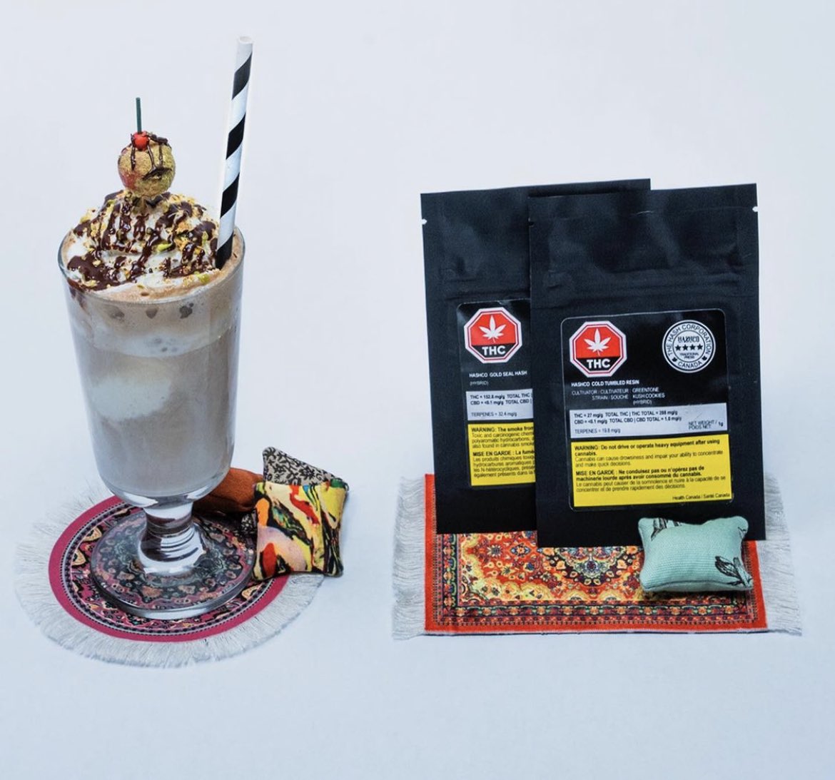 Delicious drink infused with our Gold Seal Hash and Cold Tumbled Resin. 
Created by: Dope Cocktails