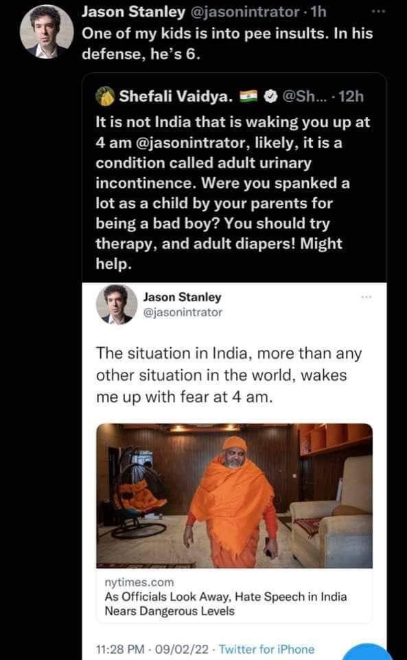 Superb Comeback by <a href="/jasonintrator/">negus</a>. <a href="/ShefVaidya/">Shefali Vaidya. 🇮🇳</a> chillu bhar paani mei doobne layak ho gayi 😂😂😂