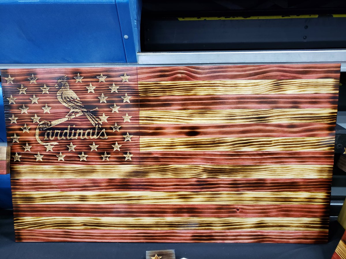 Just completed another Cardinals flag build for a friend's birthday. Starting to become one of my favorite pieces that I build. 
#woodworking #Cards #Cardinals #mlb #birthdaypresent