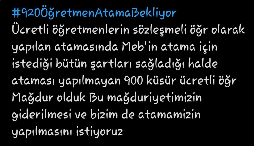 <a href="/Hseyin71070604/">Hüseyin</a> <a href="/Enver60135277/">920 mağdur öğretmen Anası hakkını alacak</a> <a href="/DIBAliErbas/">Prof. Dr. Ali Erbaş</a> <a href="/emrullahisler/">Emrullah İŞLER</a> <a href="/RTErdogan/">Recep Tayyip Erdoğan</a> 920 öğretmen 4 yıldır hak ettiği atamayi bekliyor