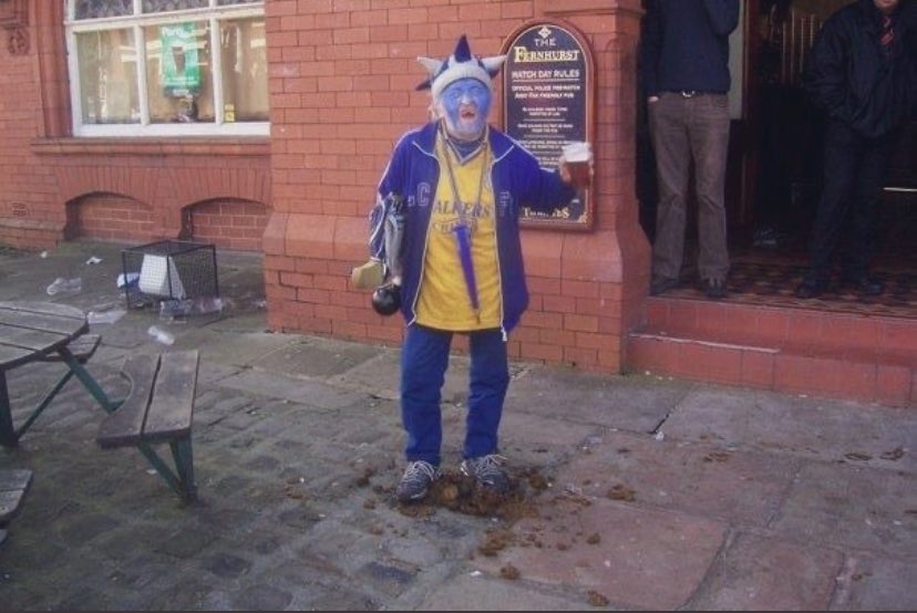 LeicsEvents's tweet photo. I remember the first #LCFC game I policed in 2008 and advising a gentleman about his language. All I got back was a barrage of abuse which I couldn't quite make out and off he went with a beer in hand. 

What a guy. What a character. What a photo 🤣. 

#RIPBernie #lcfcfamily https://t.co/ncP9Hs1xl0