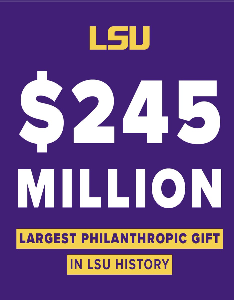 WFTate4's tweet photo. Today, LSU in partnership with Our Lady of the Lake and LCMC moved closer to securing a healthier Louisiana. Thankful for the investment in the Scholarship First agenda💜💛

https://t.co/DYHQP1GEWt https://t.co/OQMrM18iuC