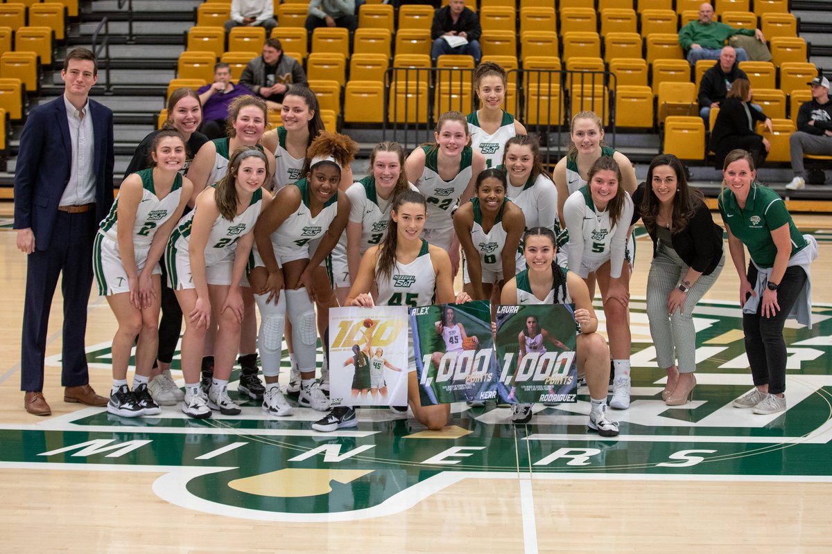 For only the second time in program history and first time since the 1986-87 season, we have two active 1,000-point scorers!

Alex Kerr and Laura Rodriguez also become just the second pair of teammates to reach this milestone in the same season!

#MinerPride