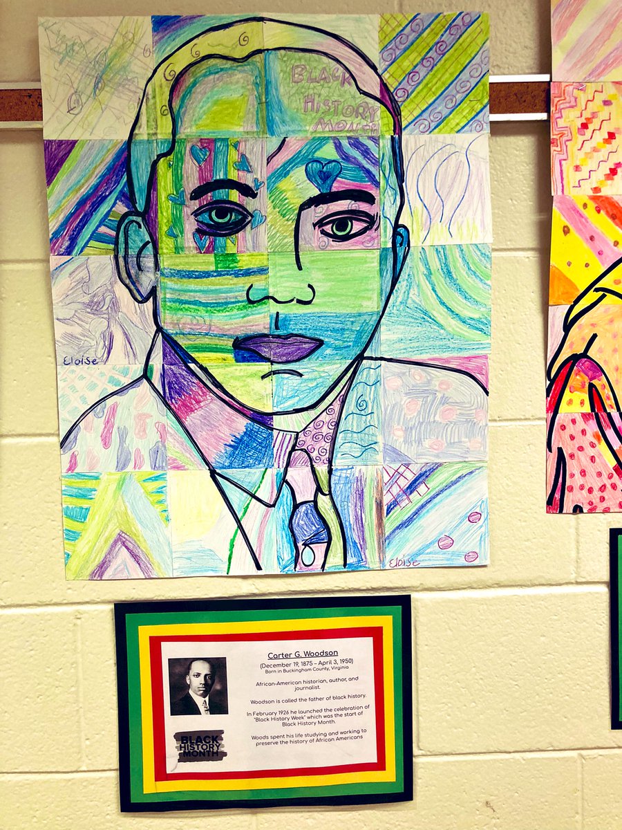 mandoloft's tweet photo. 3rd & 5th @GaeScubs #Collaborated to #Create amazing portraits of Black Americans during Art. Rosa, Carter, & Maggie grace our walls & remind us about #QualityCharacter. #Authentic #Connected & inspiring. @HenricoElem @HenricoHistory @HenricoEDO #BlackHistoryMonth https://t.co/15vpTda5jx