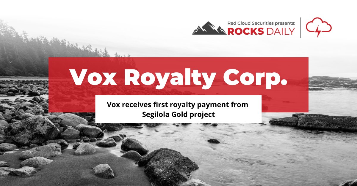 .@vox_royalty has received its first revenue payment from the Segilola Au royalty in Nigeria. Vox holds a 1.5% NSR royalty on the Segilola Au project which is operated by Thor Explorations Ltd. and accounts for 2% of our NAV estimate. https://t.co/XIfZc0M0Le $VOX #Gold https://t.co/F3rt0iDXqN