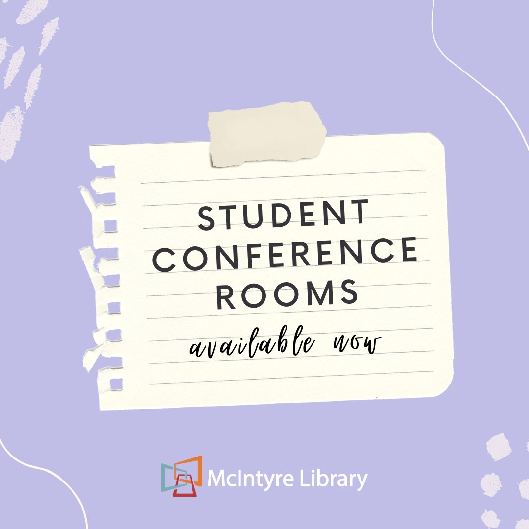 uwec_library's tweet image. Student Conference Rooms - now available!

These rooms can accommodate 5-10 people and can be scheduled up to 90 days in advance.  Reservations are available for one, two, or four hours.

Schedule now &amp;gt;&amp;gt; library.uwec.edu/spaces-collect…

#UWEC #McIntyreLibrary #UndergraduateResearch