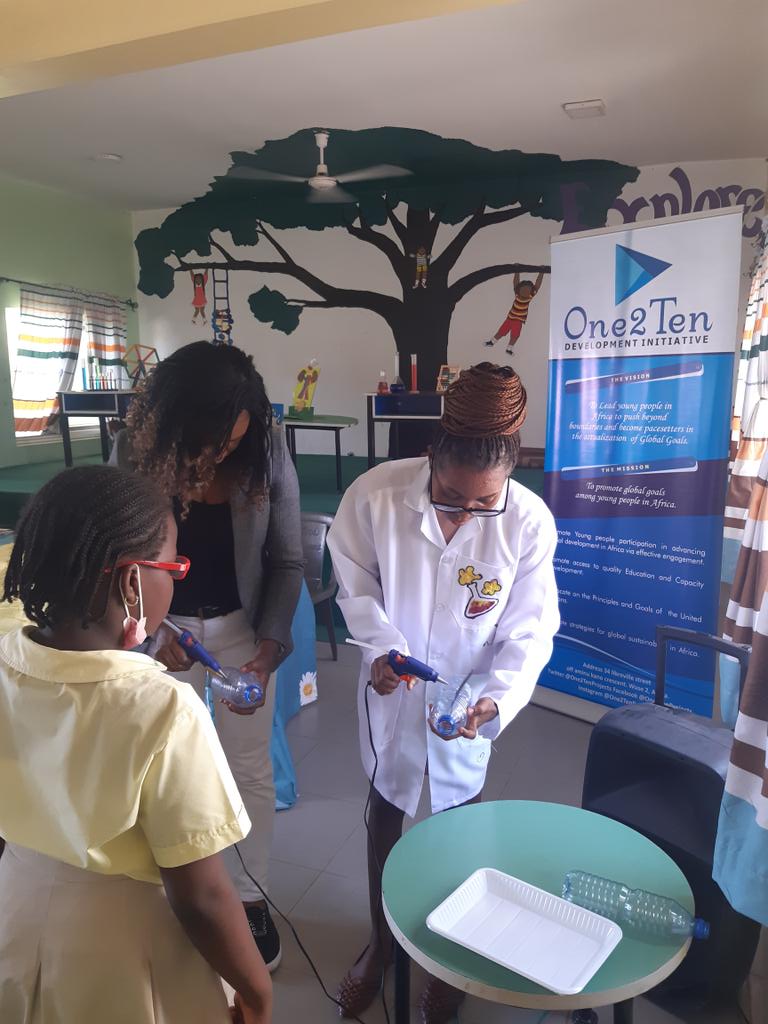 One2TenProjects's tweet image. #WomenAndGirlsInScienceDay Our team was at Hazelwood Academy Locogoma, Abuja in partnership with The Med-Savvy club. 
The girls made water dispenser prototypes from reusable materials. 
#WomeninScienceDay #girlsinScience #WomenInSTEM